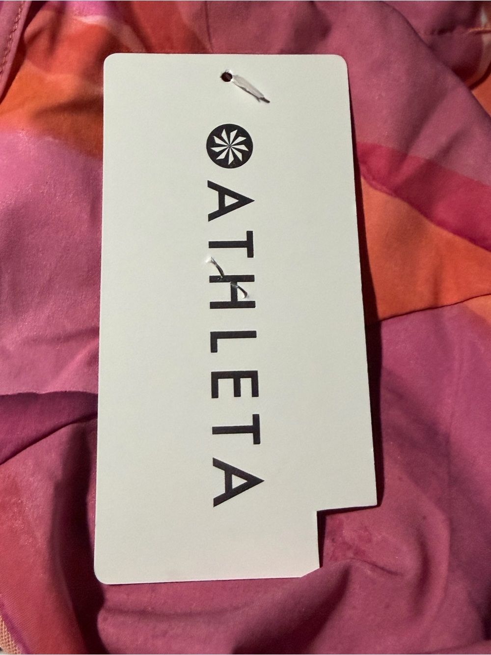 Athleta Printed Mesh Racer Run Short 4”Pink & Coral Abstract Print - Size S -NWT - Picture 5 of 7